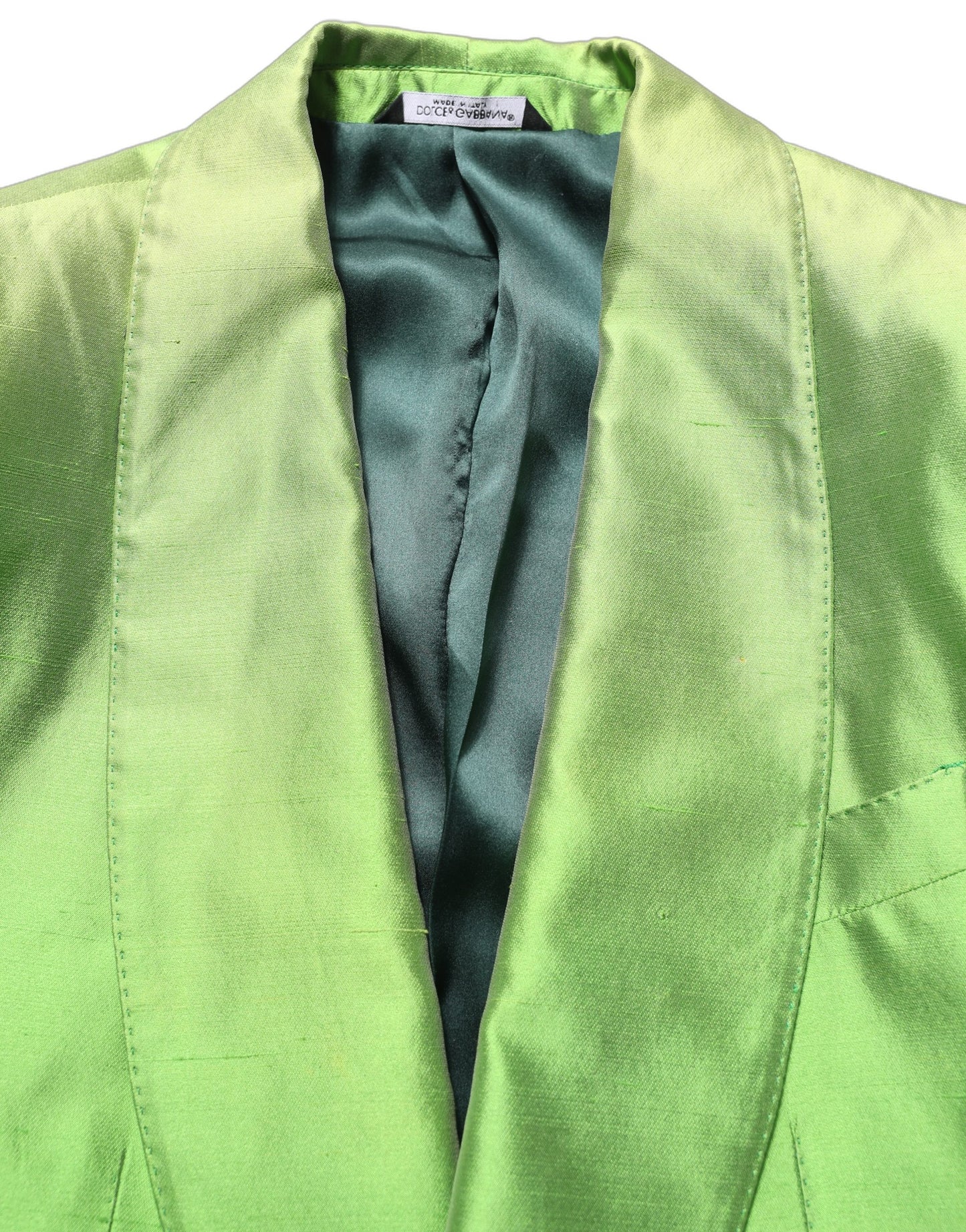 Green Silk SingleBreasted Embellished Blazer