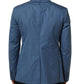 Blue Cotton Double Breasted Men Coat Blazer