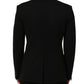 Black Logo Crest SingleBreasted Coat Blazer