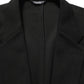 Black Logo Crest SingleBreasted Coat Blazer