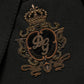 Black Logo Crest SingleBreasted Coat Blazer