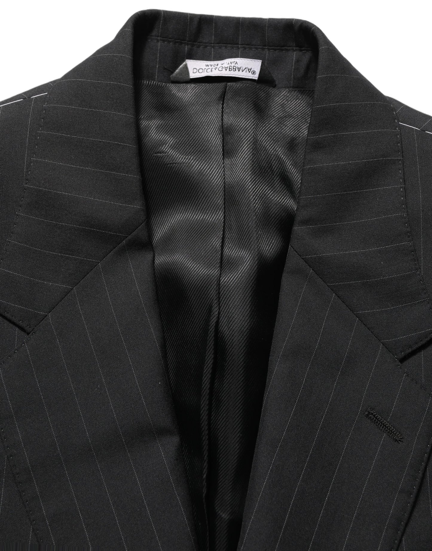 Black Stripes Wool Single Breasted Blazer