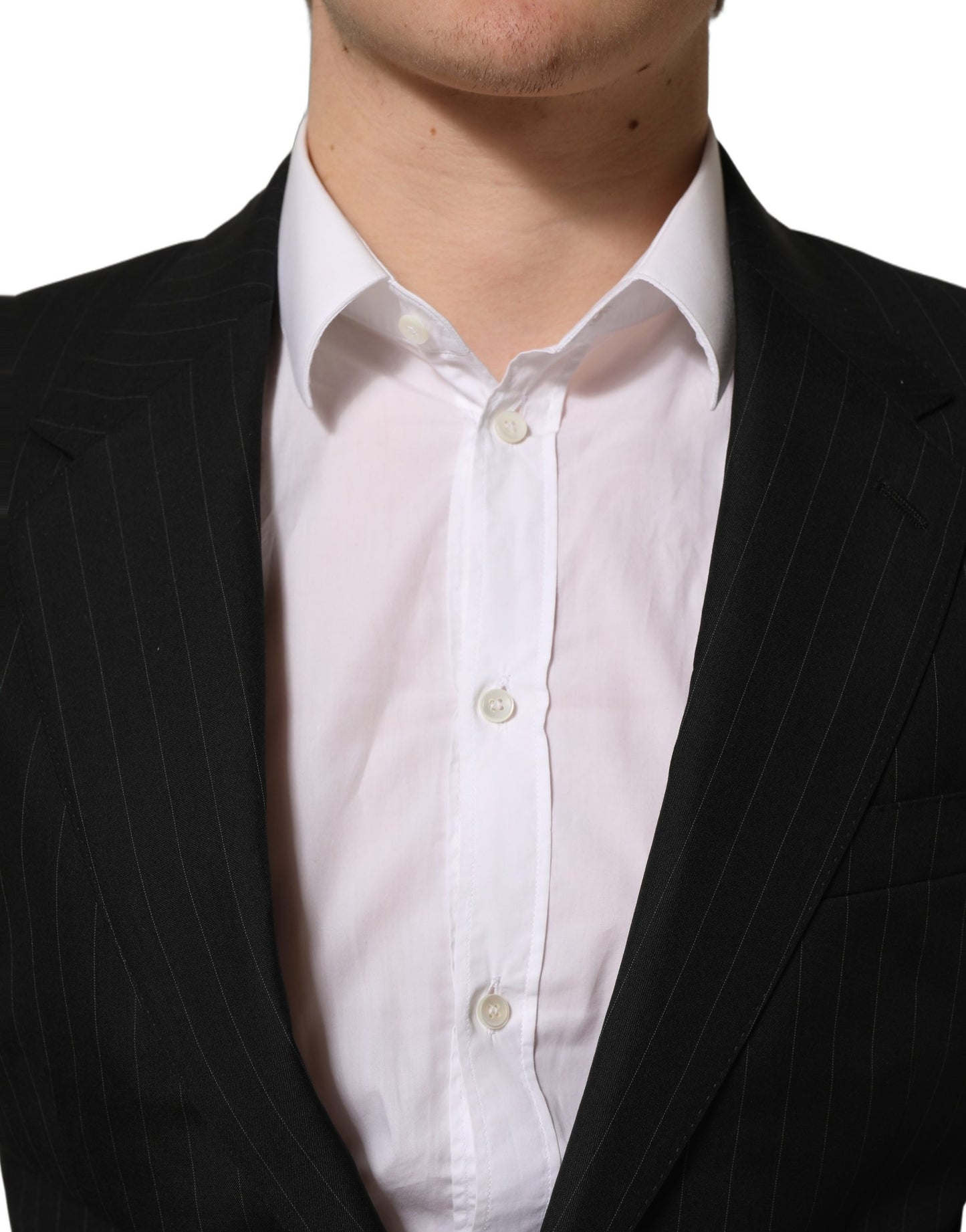 Black Stripes Wool Single Breasted Blazer