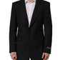 Dark Gray Stripes Wool Single Breasted Blazer