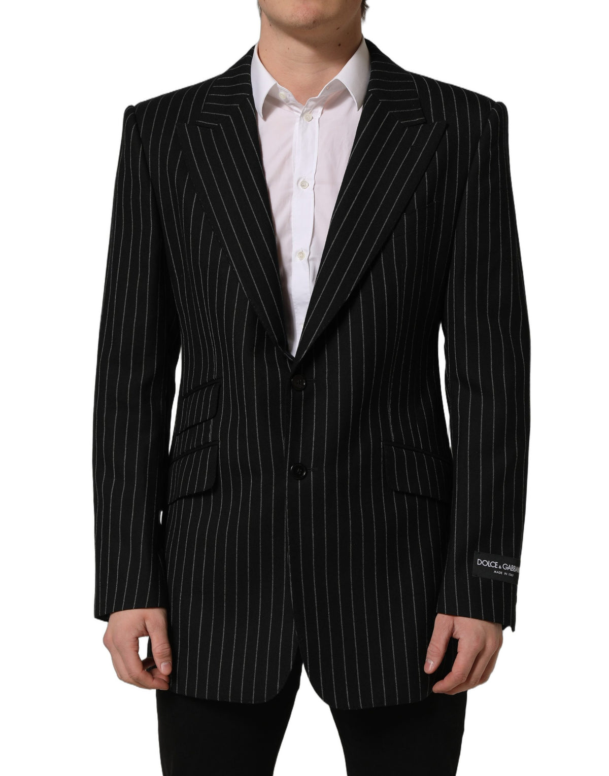 Dark Gray Stripes Wool Single Breasted Blazer