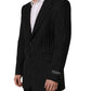 Dark Gray Stripes Wool Single Breasted Blazer
