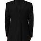 Dark Gray Stripes Wool Single Breasted Blazer