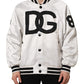 White DG Logo Polyester JerseyBomber Jacket