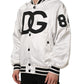 White DG Logo Polyester JerseyBomber Jacket