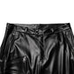 Black PU Leather Zipper Men Trouser Pants