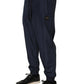 Dark Blue Polyester Jogger Sweatpants Pants