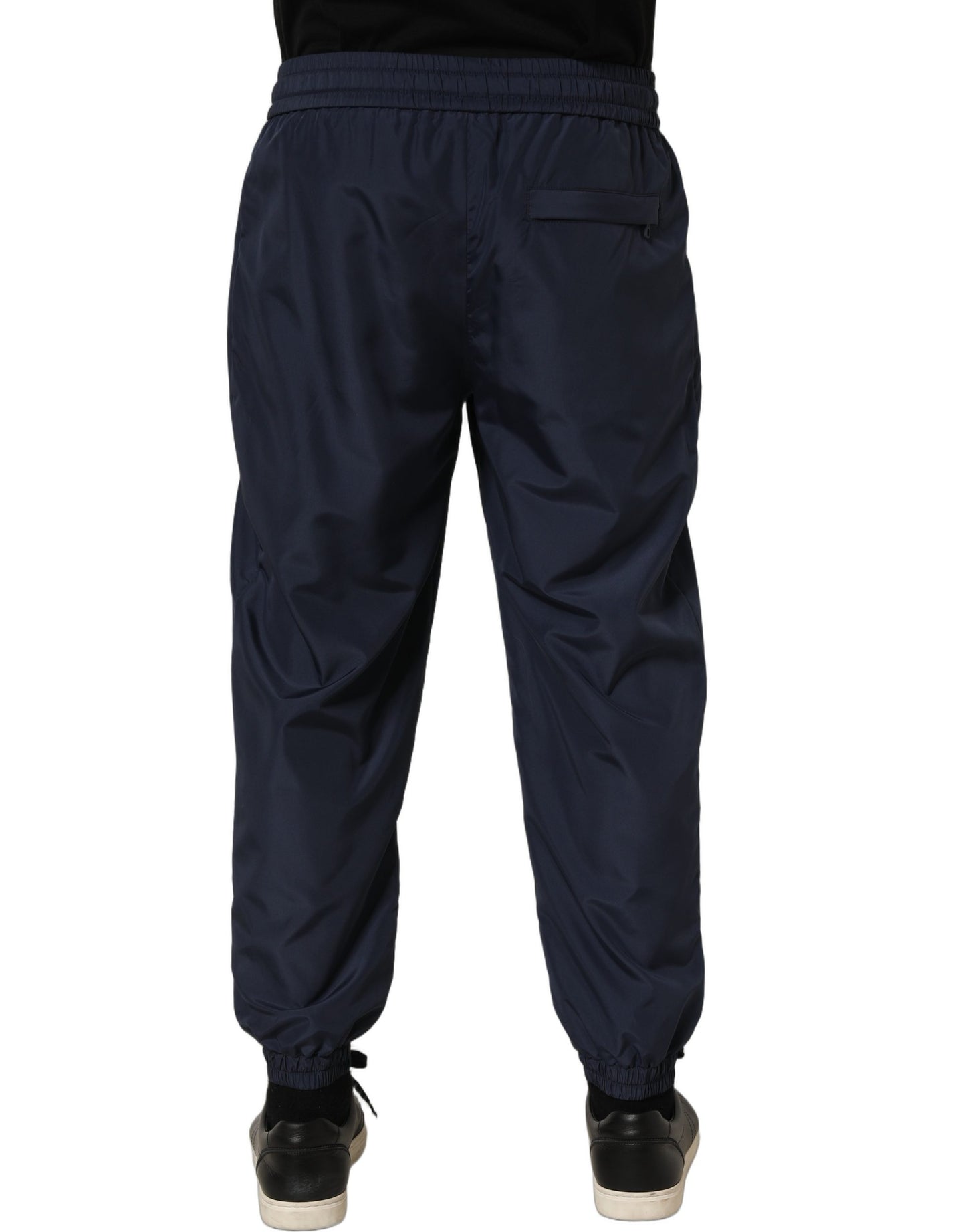 Dark Blue Polyester Jogger Sweatpants Pants