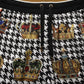 Multicolor Houndstooth Crown Men Sweatpants Pants
