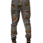 Multicolor Houndstooth Crown Men Sweatpants Pants
