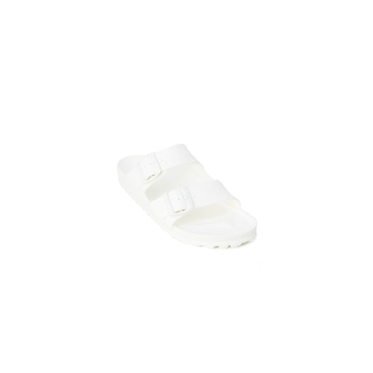 White Plastic Flat Sandals