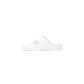 White Plastic Flat Sandals