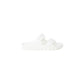 White Plastic Flat Sandals