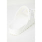 White Plastic Flat Sandals