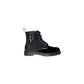 Black Leather Lace-Up Boots