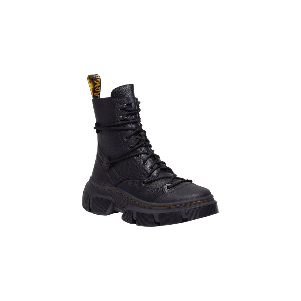 Black Leather Lace-Up Boots