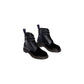 Black Leather Lace-Up Boots