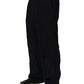 Black Linen Straight Leg Dress Trouser Pants