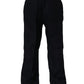 Black Linen Straight Leg Dress Trouser Pants