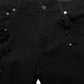 Black Embellished Cotton Skinny Denim Jeans