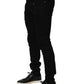 Black Embellished Cotton Skinny Denim Jeans