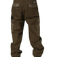 Brown Mid Waist Straight Cargo Trouser Pants