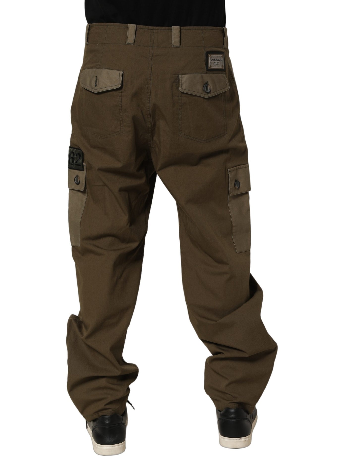 Brown Mid Waist Straight Cargo Trouser Pants