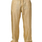 Yellow Straight Silk Mid Waist Chino Trouser Pants
