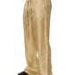 Yellow Straight Silk Mid Waist Chino Trouser Pants