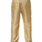 Yellow Straight Silk Mid Waist Chino Trouser Pants