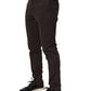 Brown Cotton Skinny Leg Dress Trouser Pants