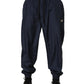 Dark Blue Polyester Jogger Sweatpants Pants