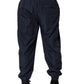 Dark Blue Polyester Jogger Sweatpants Pants