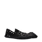 Black Leather Ballet Flats