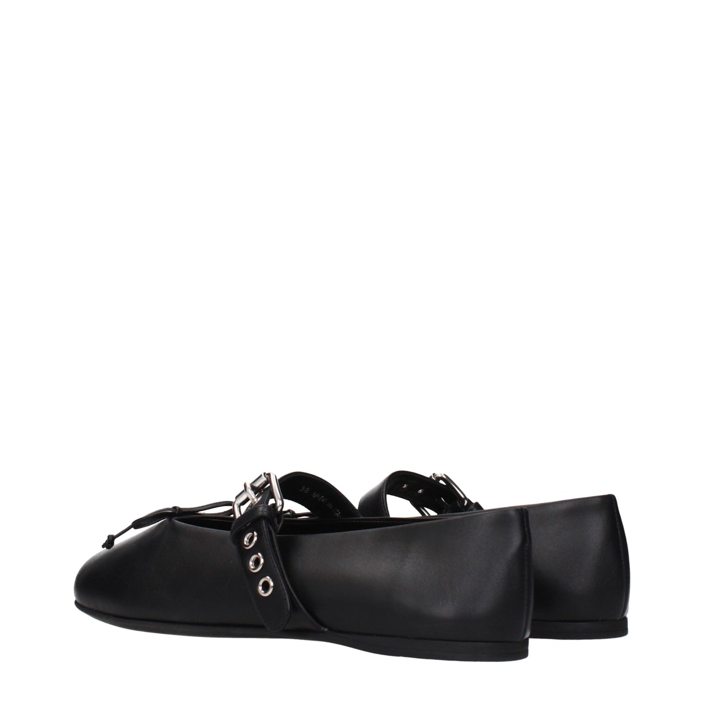 Black Leather Ballet Flats