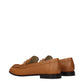 Brown Leather Slip-On Loafers