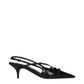 Black Leather High Heel Pumps