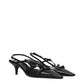 Black Leather High Heel Pumps