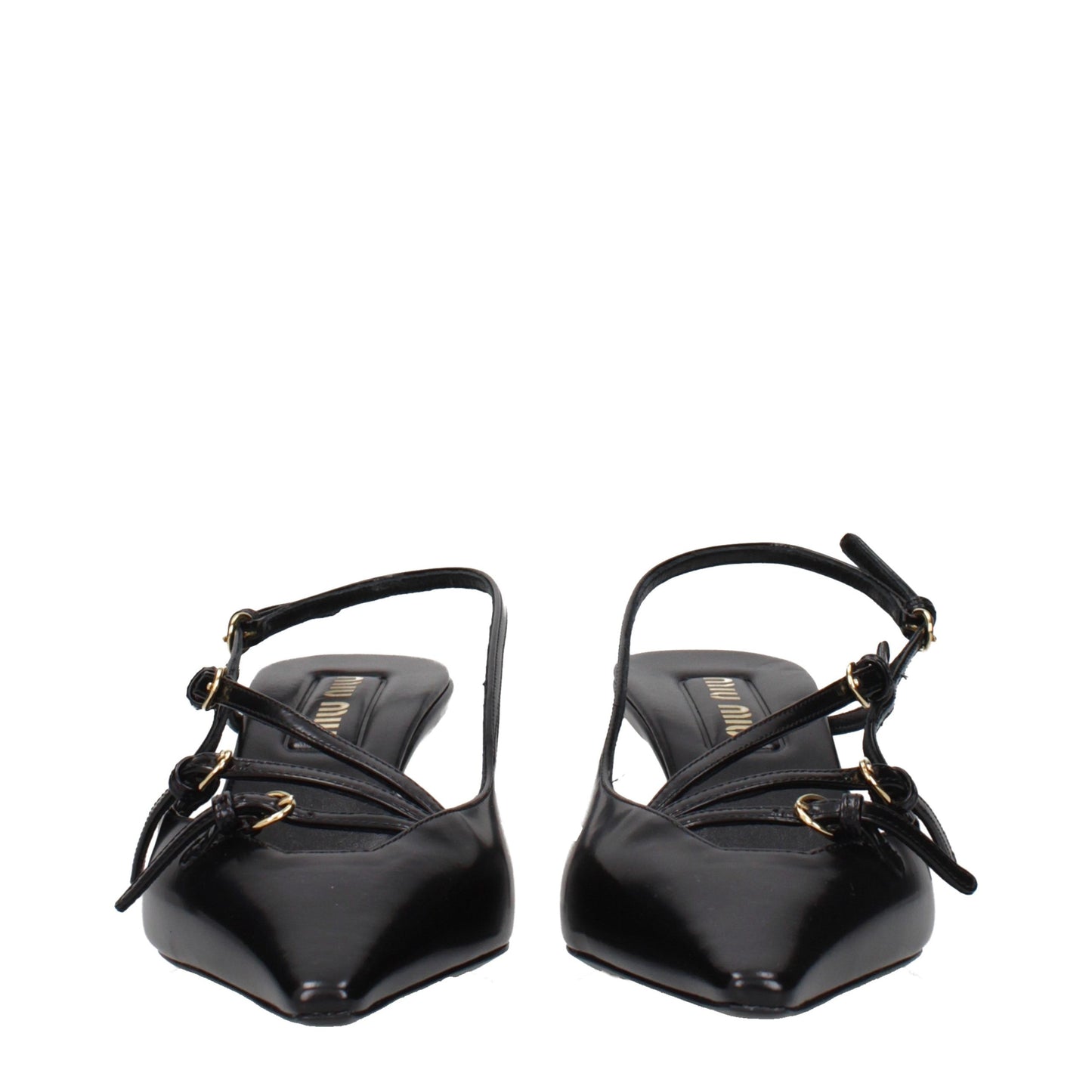 Black Leather High Heel Pumps