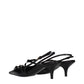Black Leather High Heel Pumps