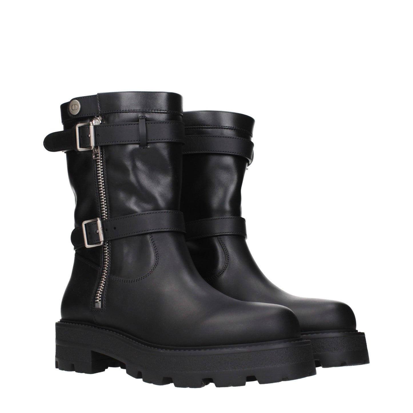 Black Leather Ankle Boots