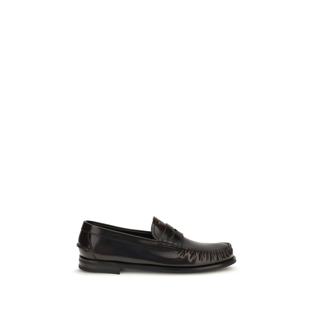 Brown Calf Leather Bos Taurus Slip-On Loafers