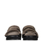 Gray Leather Slippers