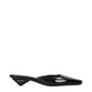 Black Leather Flat Sandals