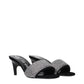 Black Fabric Stiletto Heel Sandals