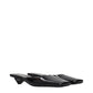 Black Leather Flat Sandals